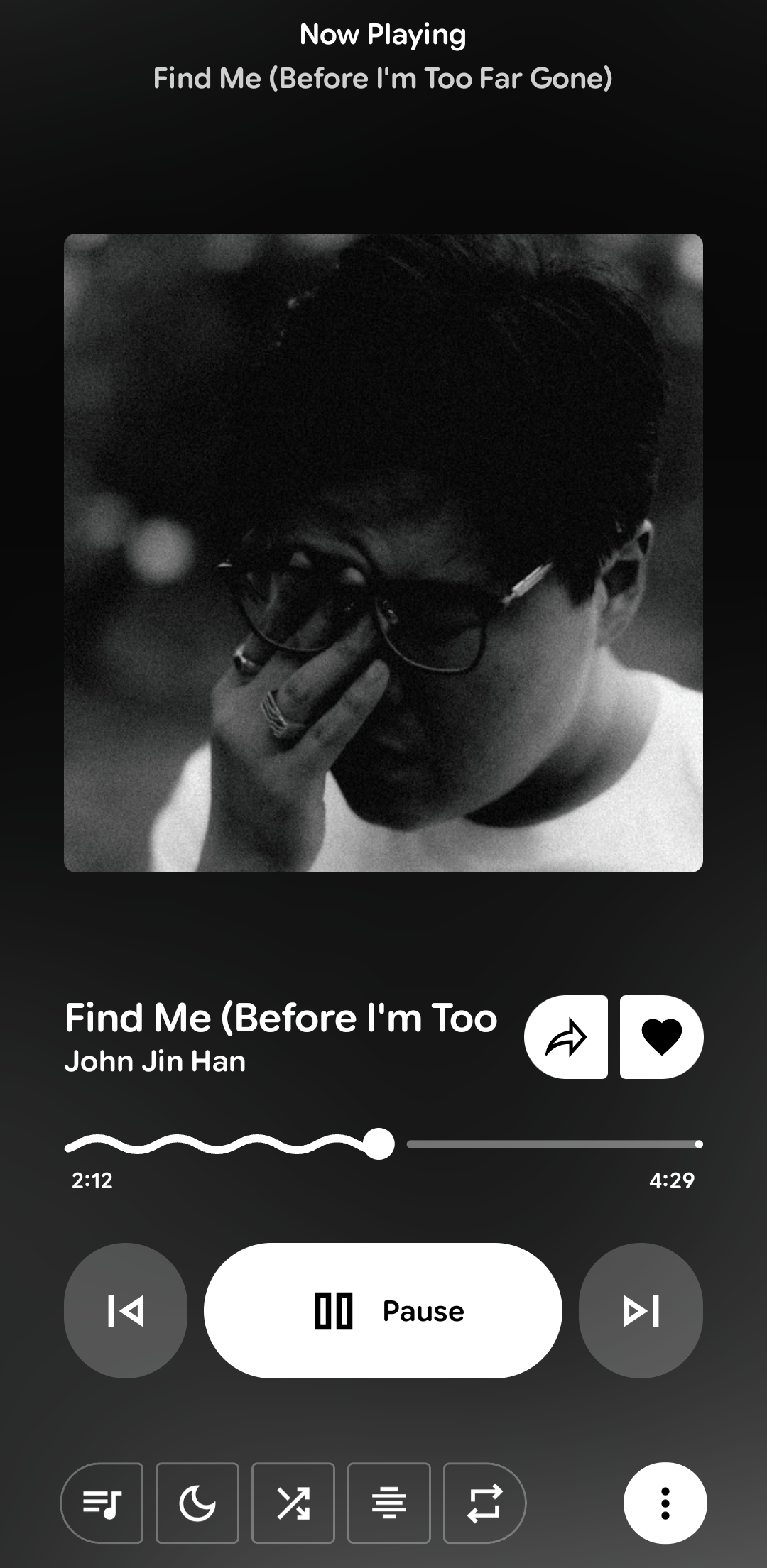 Metrolist Player in dark mode
